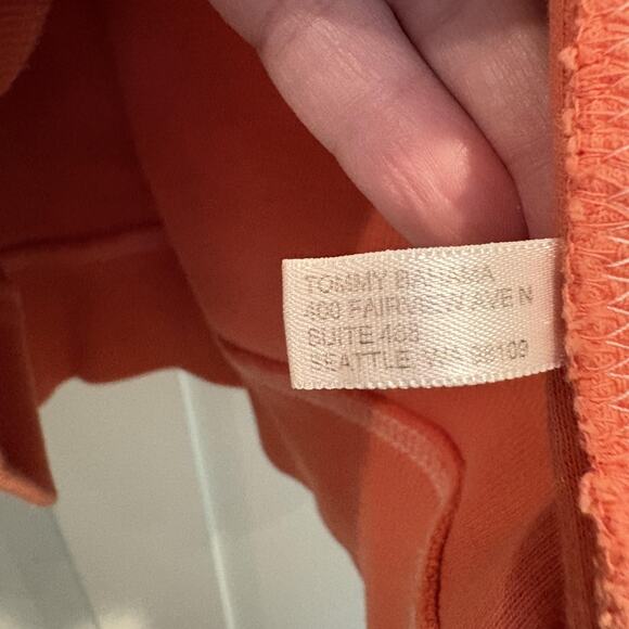 Tommy Bahama Sweater Mens Large Orange Cotton Quarter Zip Marlin Logo Pullover - Picture 11 of 13